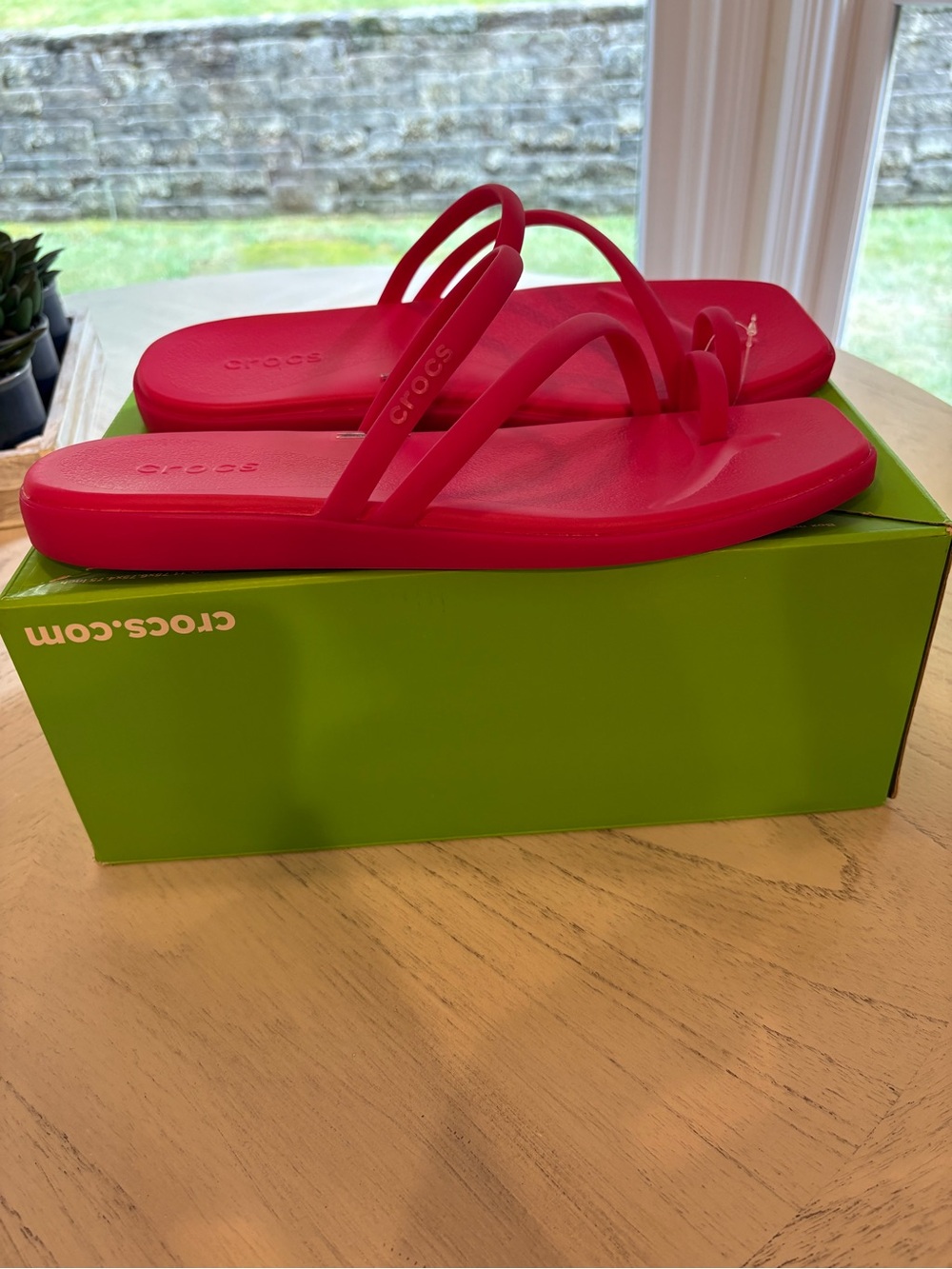 Crocs Women’s Pink Dual-Strap Flip Sandals